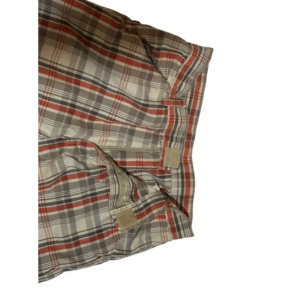 The Children’s Place Boys Plaid Cotton Shorts Size 12 Orange Beige Vintage